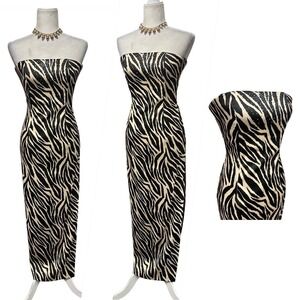 Jessica McClintock Gunne Sax Prom Party Dress Sz 3/4 Strapless Evening Gown HOCO
